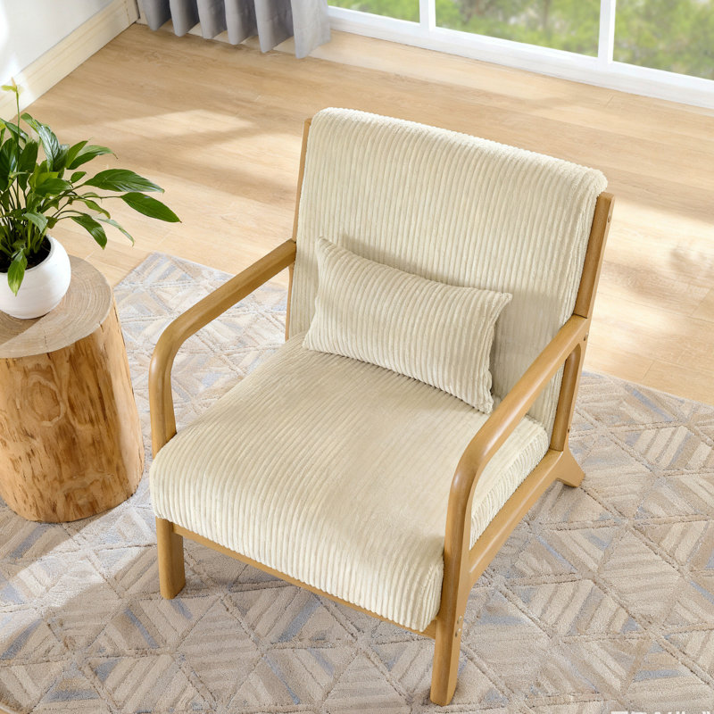 Chaise longue en bois, Naturel, Beige