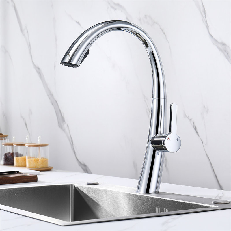 Stainless Steel Pull Out Kitchen Faucet, Chrome