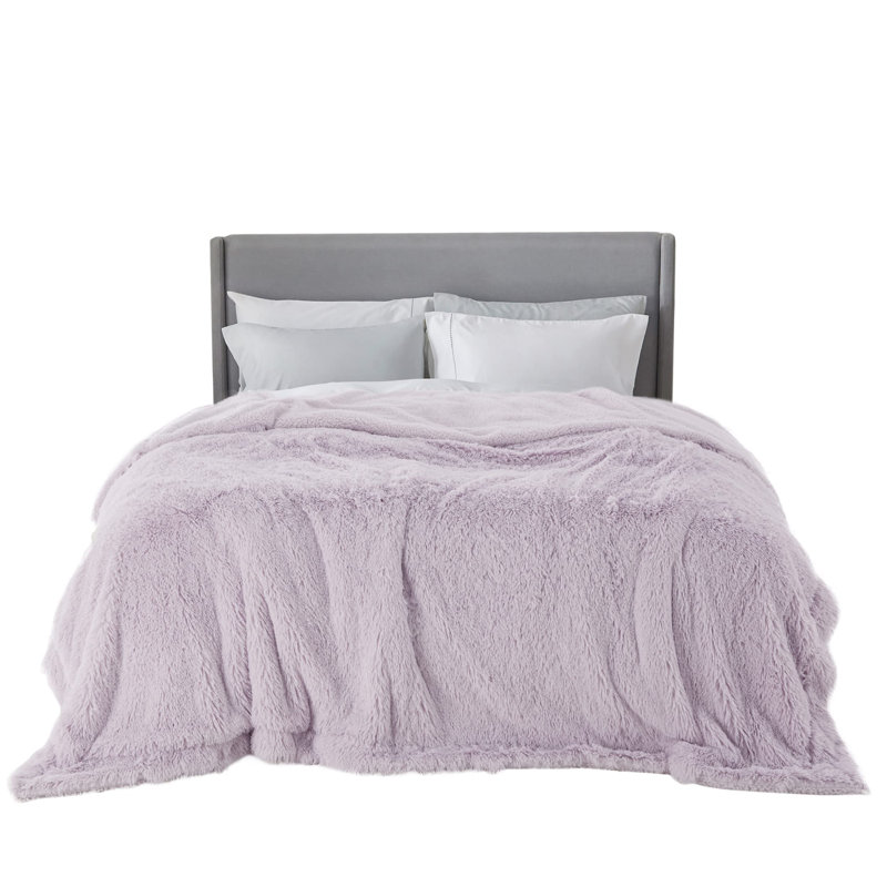 Couvertures en fausse fourrure Cozy Winter Collection, L 108 po x L 90 po, Lavande
