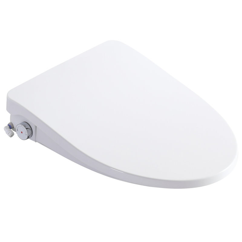 Smart Bidet Seat With Side Knob - Multiple Wash Modes, Water Temperature And Adjustment, Automatic Nozzle Cleaning, Digital Display, Night , White Plastic For Bathroom Refresh Modern