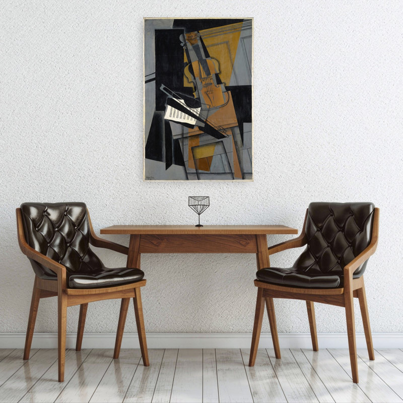 Le violon, 1916 - Estampe d'art mural contemporain abstrait, H 36 po x l 24 po