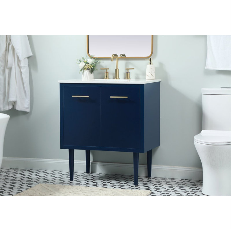 Ensemble de meuble-lavabo simple 30 po Cyrus, Bleu
