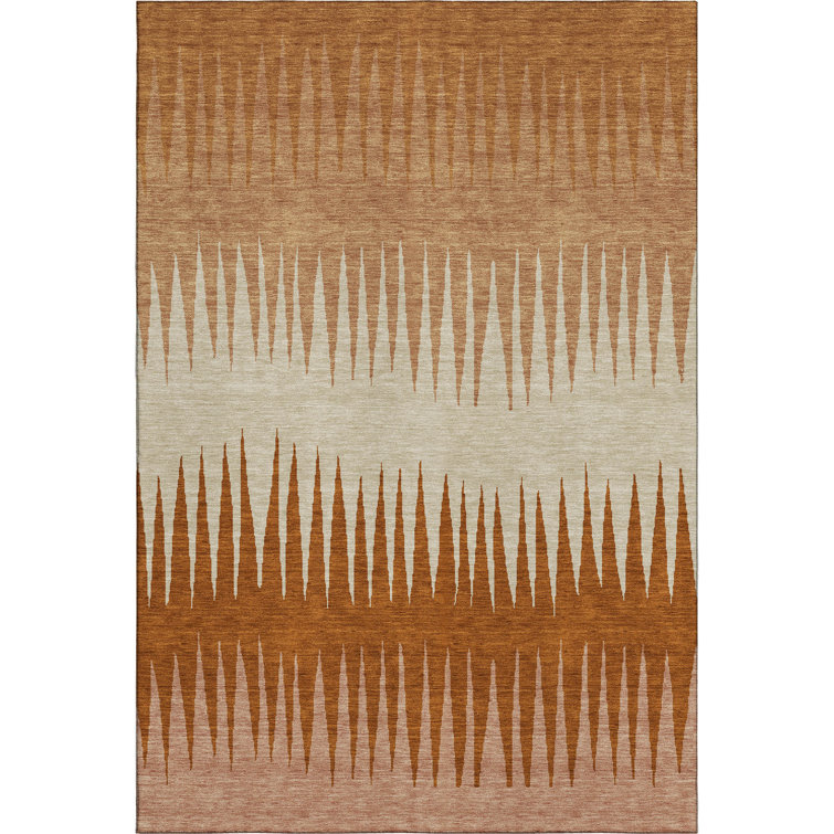 Premium Machine Washable Prisco Copper Rug