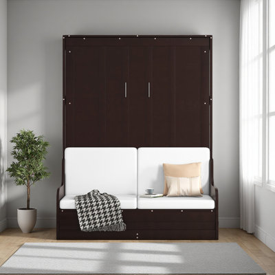 Grand lit escamotable mural avec coussin