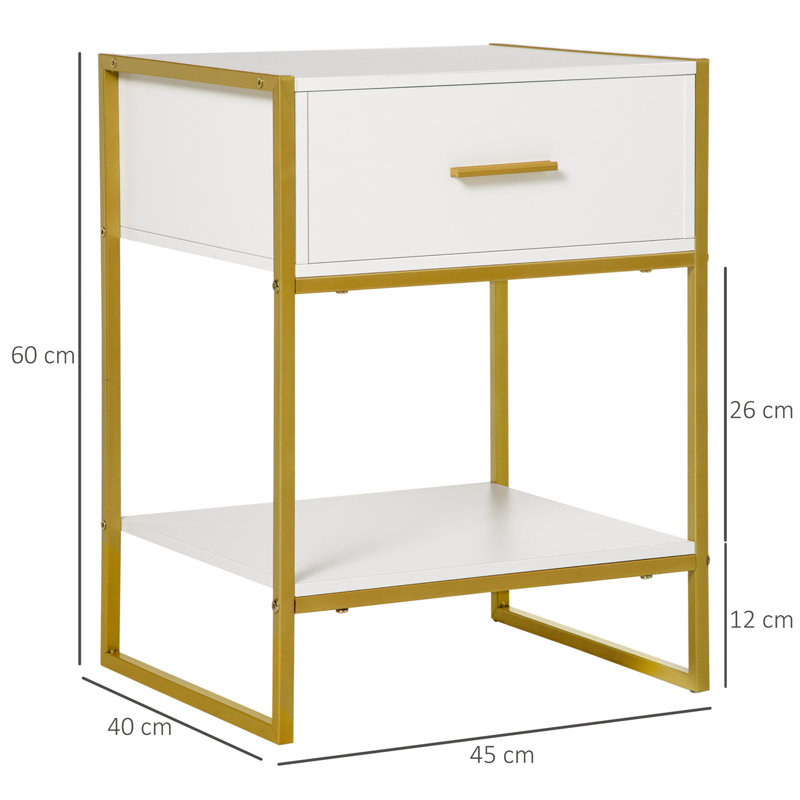 Mullica 45cm W Steel Bedside Table