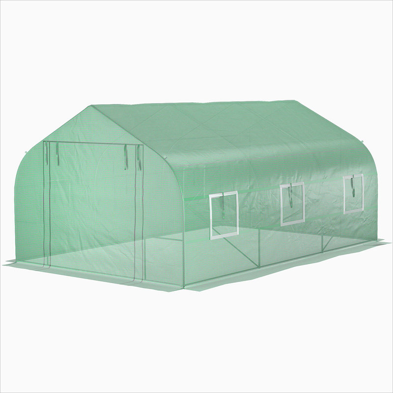 11.5' X 10' X 7' Walk-In Greenhouse, Tunnel Green House With Zippered Mesh Door And 6 Mesh Windows, 6.6' H x 9.8' W x 11.5' D