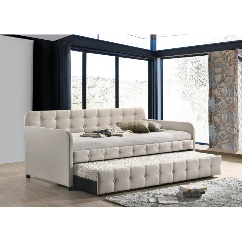 Seraphine Upholstered Daybed, Warm Grey