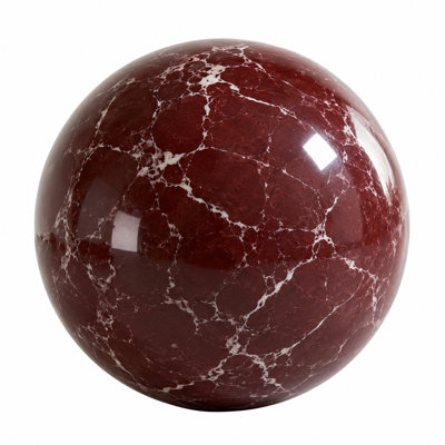 3cm PurpleRed Marble Decorative Stone Sphere with White Veining