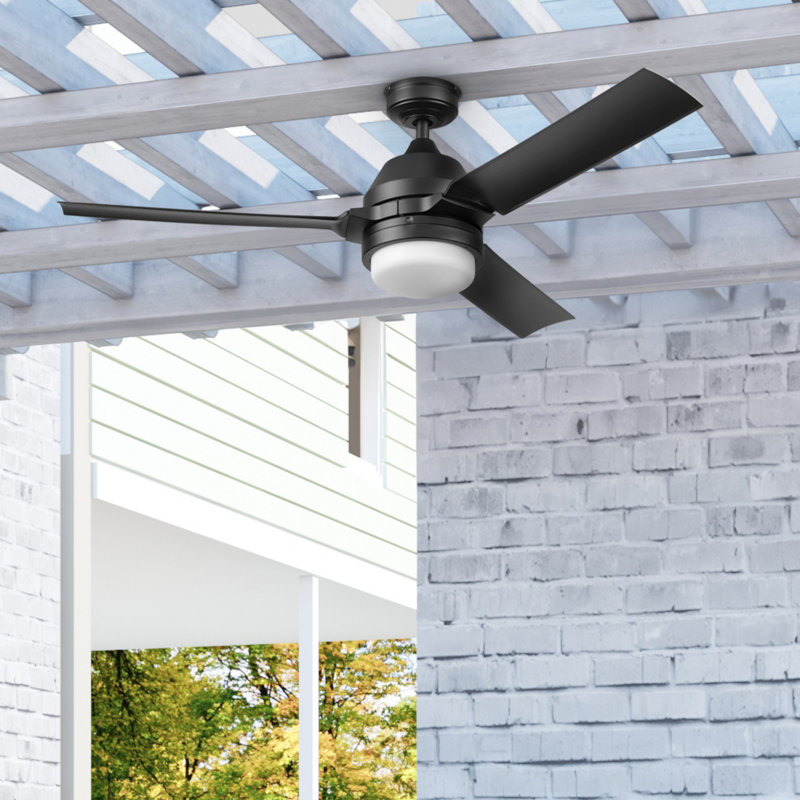 54" Port Isle 3 Blade Indoor Outdoor Ceiling Fan with Remote and Light Kit Included