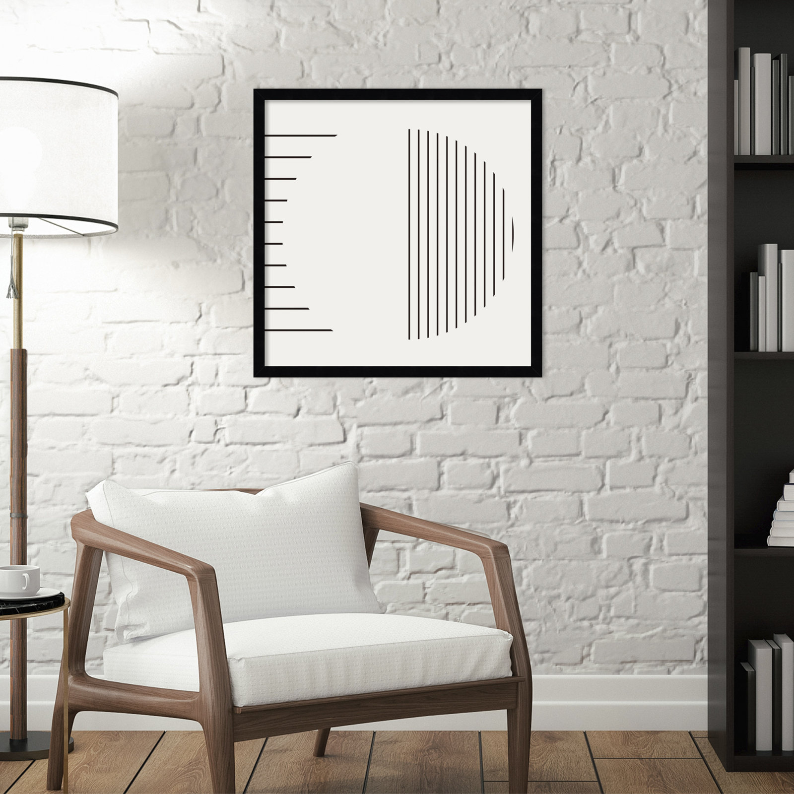 Modern Statement Stripes 1 by The Creative Bunch Studio, Black, 21" H x 21" W x 1" D