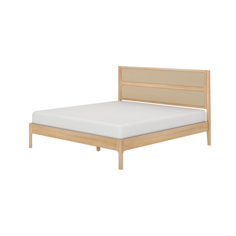 Elio Rattan Solid Wood King Bed, King
