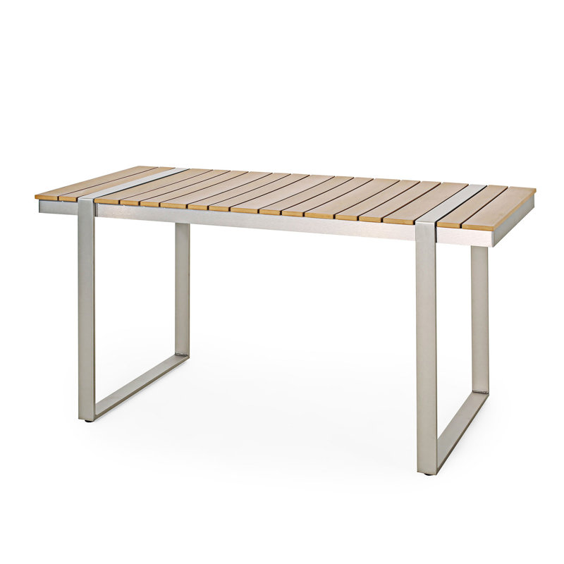 Table de salle à manger d'extérieur, Argent / Naturel