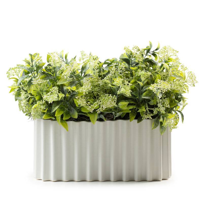 Faux Cream Floral and Greenery Arrangement