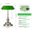 Lampe de table en verre vert avec 2 ports de charge USB et lampe de table rétro classique