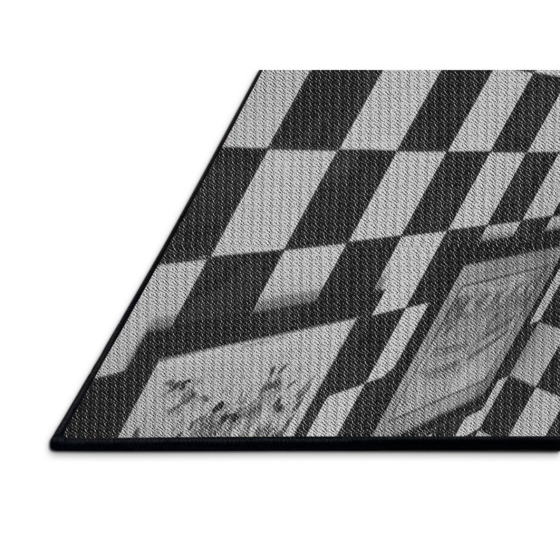 Tapis décoratif à carreaux noirs, Rectangle 8 pi x 12 pi