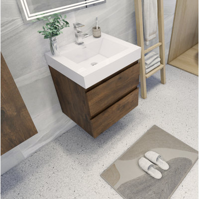 Boubacar Single Bathroom Vanity with Acrylic Top