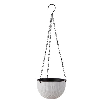 Medium Plastic Rattan Hanging Planter