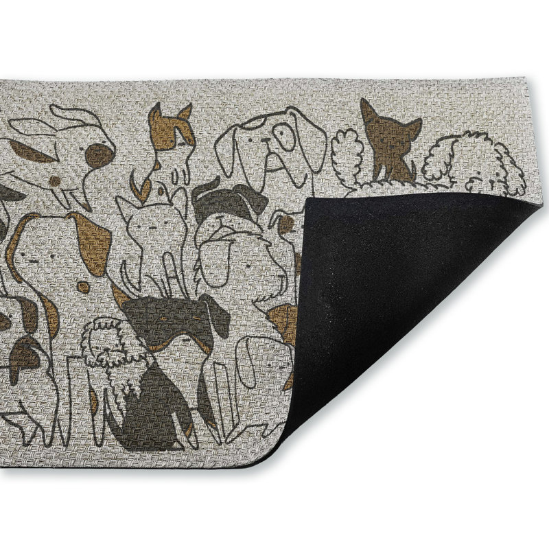 Tapis de porte pour l'extérieur Eclectic Dog Breeds, conçu par Lisa Wehmeyer, 18 po x 30 po