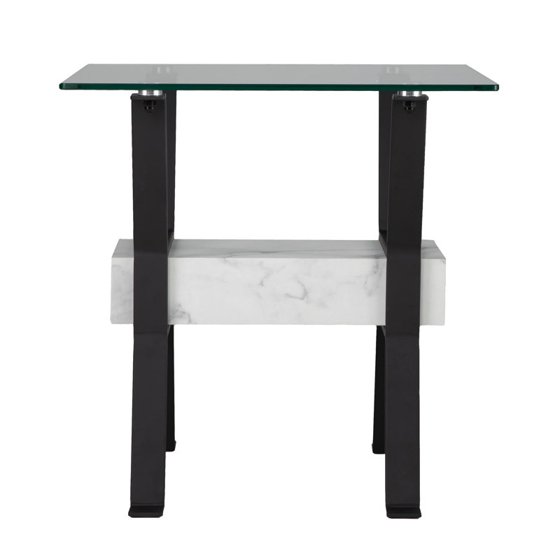 Darvette 19.75'' tall Glass End Table
