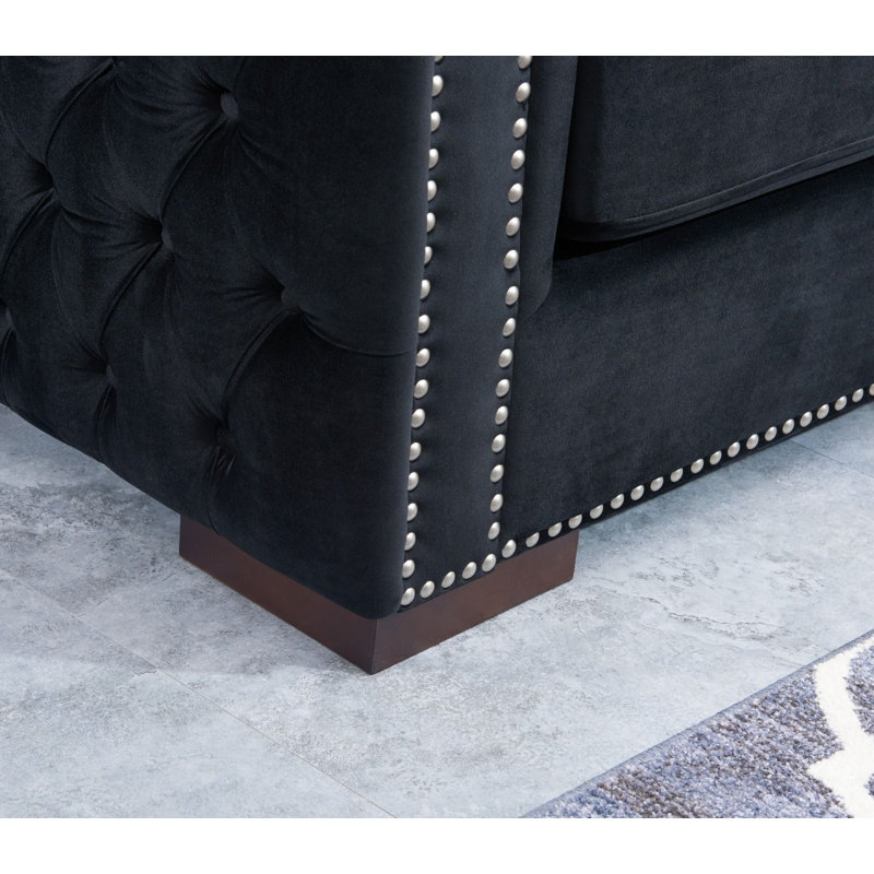 Angelina Upholstered Armchair, Black