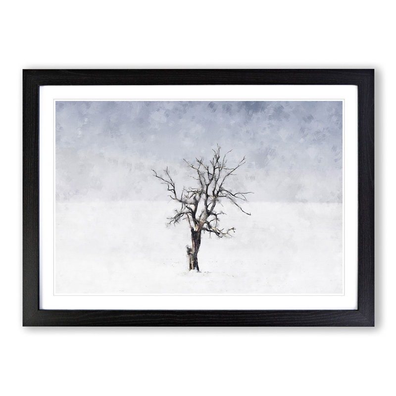 Winter Tree - Picture Frame Painting Print, Black Framed, 62cm H x 87cm W x 2cm D