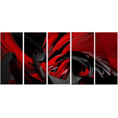 « red/gray mixer », ensemble de 5 impressions sur métal