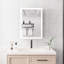 Armoire de salle de bain 28 po x 20 po - lumières DEL avec miroir, gradateur, affichage de l'heure et de la température, montage en surface, horloge numérique au design épuré