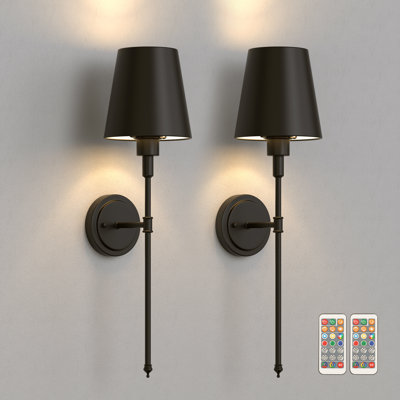 Applique murale articulée traditionnelle rechargeable 24,6 po Alcester avec abat-jour en fer
