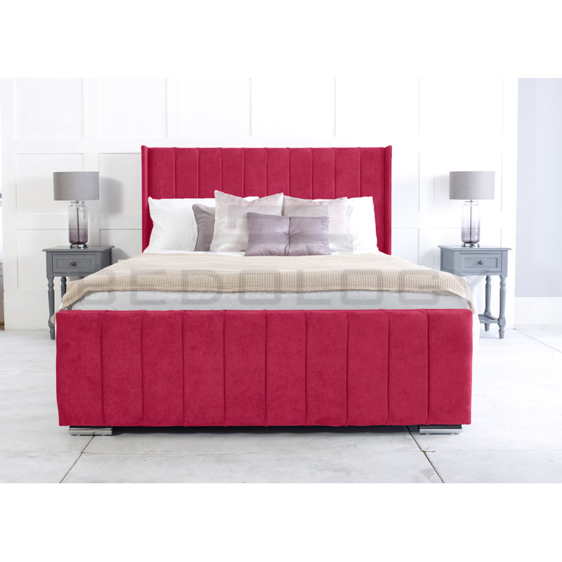 Anhat Upholstered Storage Bed, Superking (180 x 200 cm), Claret