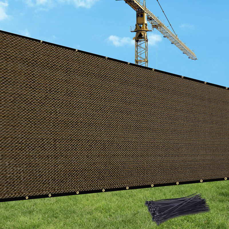 WildWeave Privacy Chain Fence Screen Fabric Cover Windscreen With Zip Tie, 6 ft. x 50 ft., Brown
