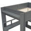 Lit mezzanine double en bois avec bureau, tablettes multiples, DEL et station de charge