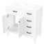 Meuble-lavabo de salle de bain 36 po blanc - autoportant moderne avec tiroirs, vasque en céramique, style-120994485