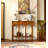 Rustic Wooden Accent Table with Three Arches