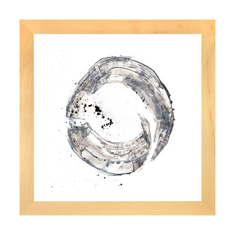 "Cosmic Rings III" par Ethan Harper, reproduction d’art, H 16 po x l 16 po x p 1 po, Blanc, Toile avec cadre en bois beige