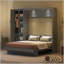 Lit escamotable double pleine grandeur avec tablettes-1401364794