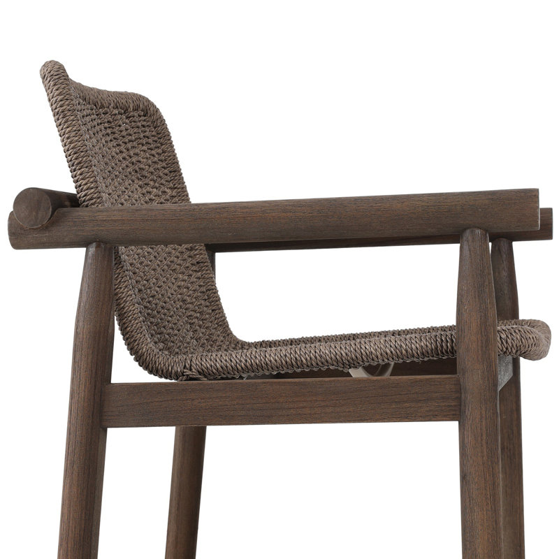 Dume Outdoor Dining Armchair, Dark Gray/Dark Brown