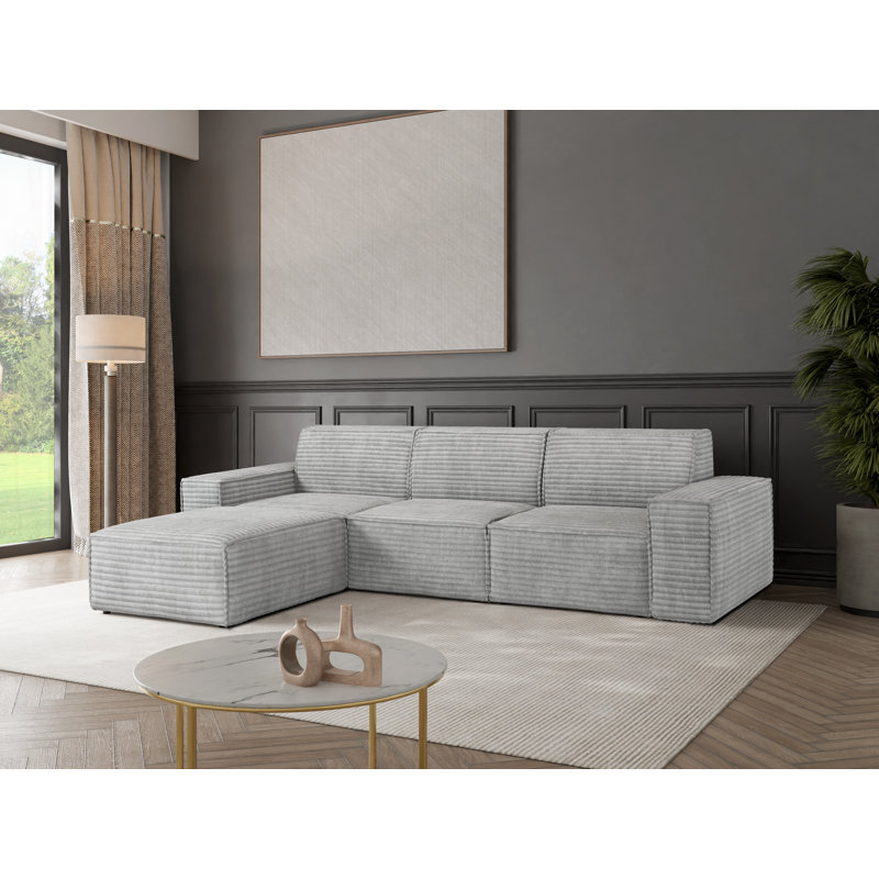 Matisen 5 Seater Corner Sofa , Ash Grey, Left Hand Facing