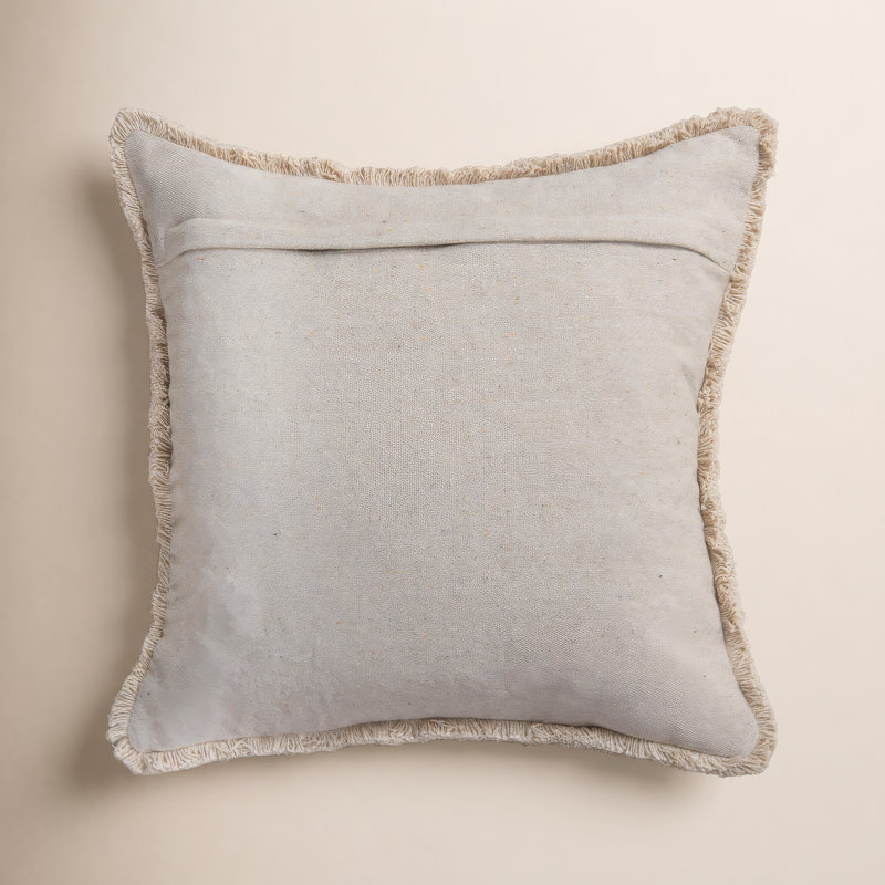 Coussin 100% coton recyclé, Bleu / naturel, Mélange de duvet