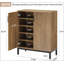 Armoire de rangement pour chaussures spacieuse à 5 niveaux avec portes géométriques et tablettes réglables pour les entrées et les chambres modernes-1647322337
