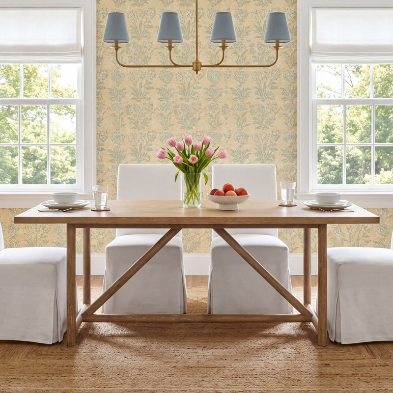 Vallie Oak Solid Wood Dining Table