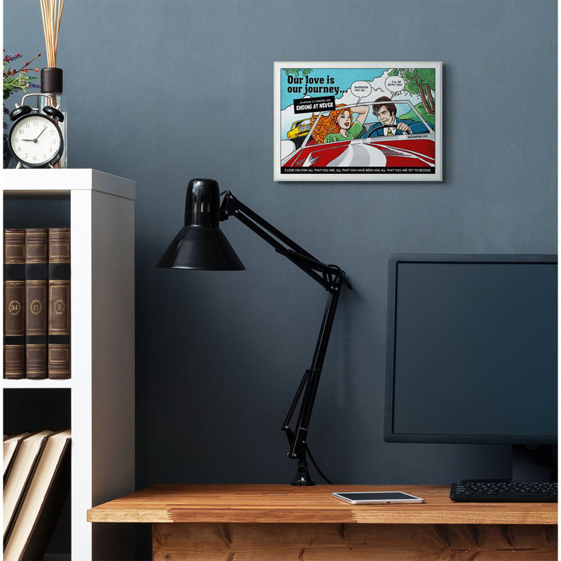 «Love Journey Vintage Comic Book Design» par Ester Kay, impression sur toile, H 10 po x l 15 po x P 0,5 po, Plaque murale