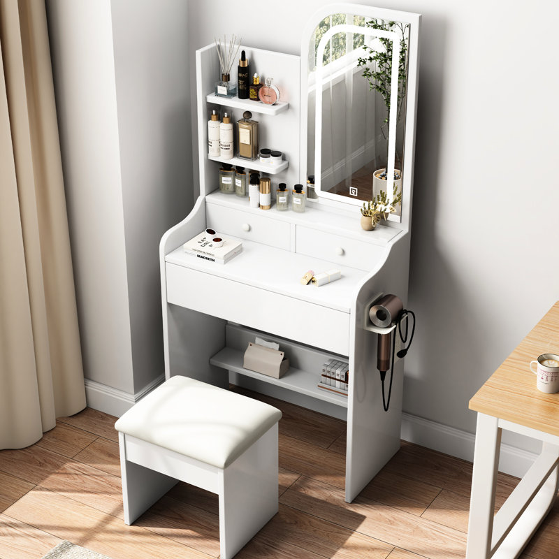 Élégant meuble-lavabo avec lumières et miroir