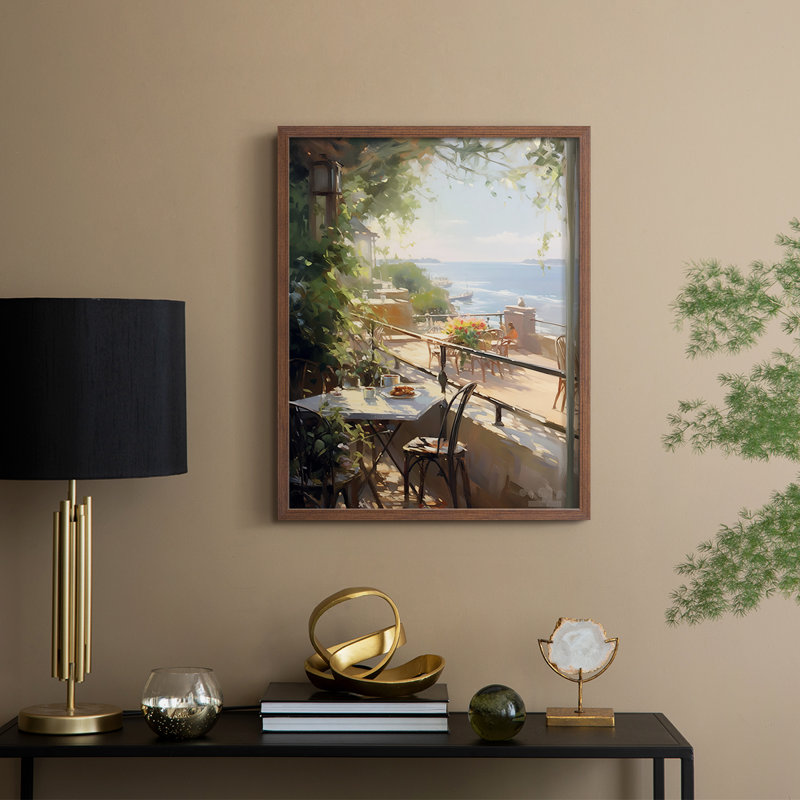 Reproduction encadrée FLORAL Series DCCXL III - bois massif, Noyer