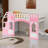 Wood Castle Bed Frame With  Storage Staircase, Windows And Guardrail-678930615