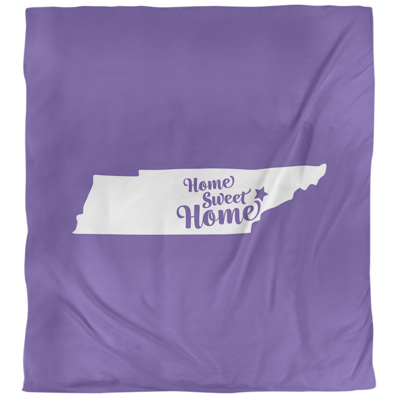 Housse de couette réversible simple Home Sweet Knoxville, Polyester brossé, Housse de couette pour très grand lit, Mauve