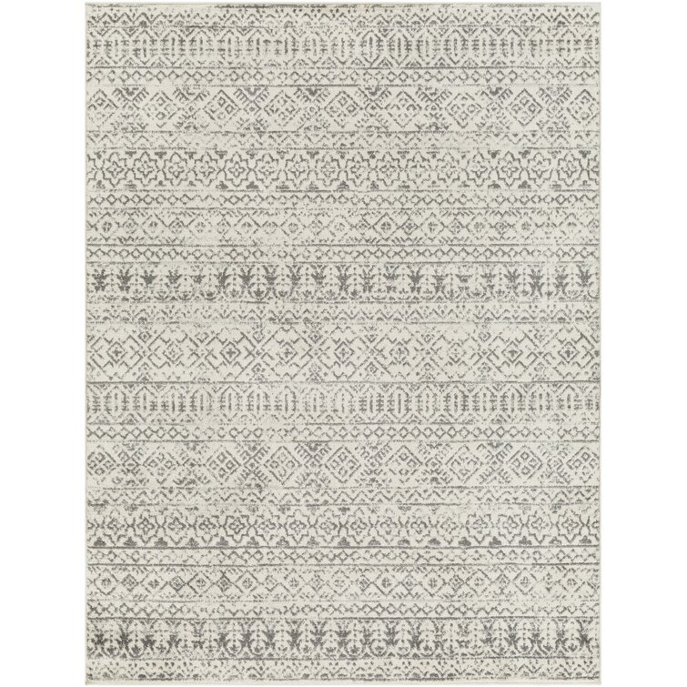 Skyla Geometric Machine Woven Gray Area Rug