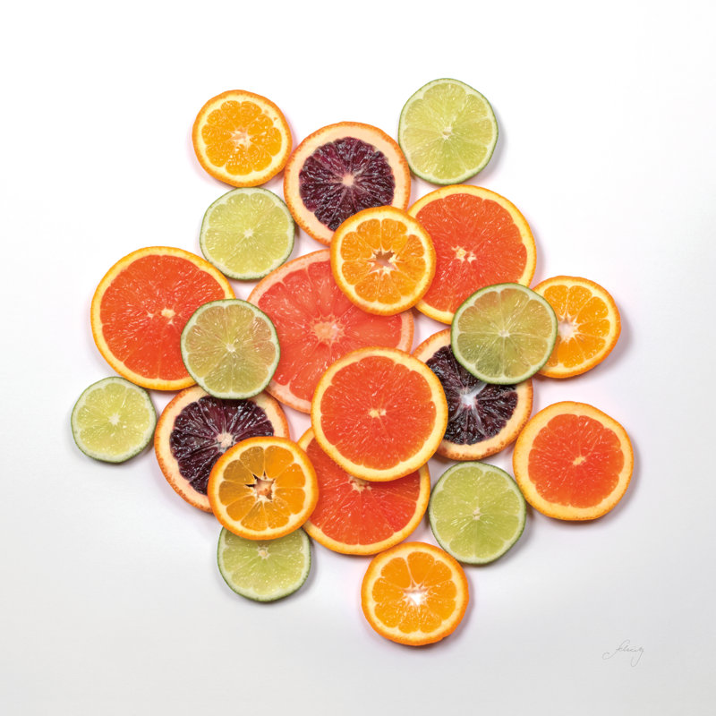 «Sunny Citrus I» par Felicity Bradley, Non, Toile encadrée noire, H 12 po x l 12 po x P 1,25 po