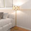 Lampe sur pied moderne 59,8 po avec abat-jour en tissu à motif de feuilles-632698449