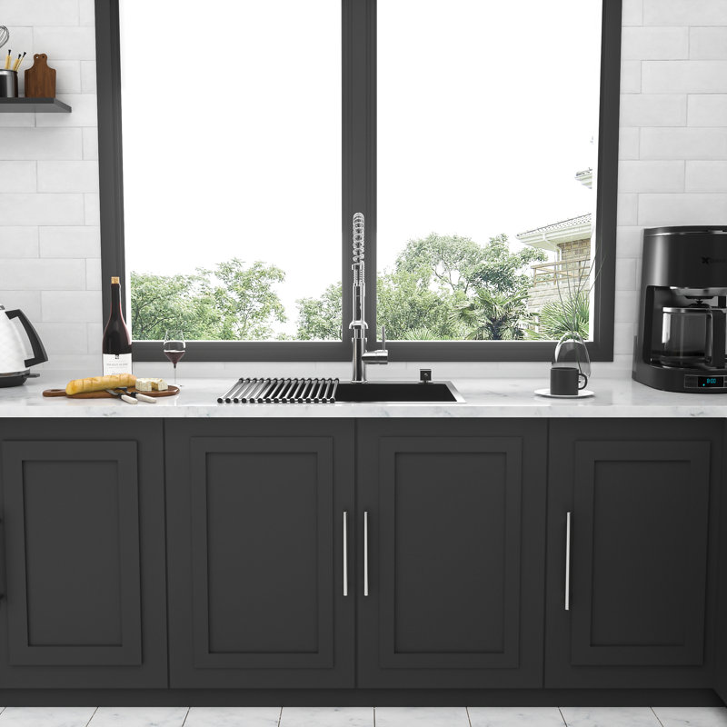 25 X 22 X 10 In Drop-In Topmount 16 Gauge Stainless Steel Kitchen Sink, Gunmetal Black Single Bowl Deep Basin | Gift Idea