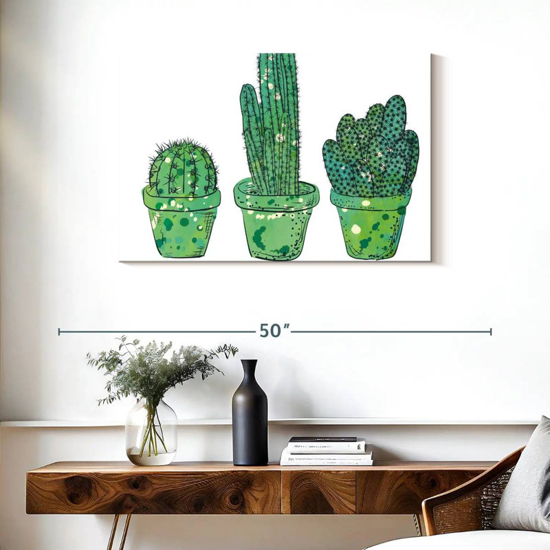 Cactus en pots, H 24 po x l 36 po
